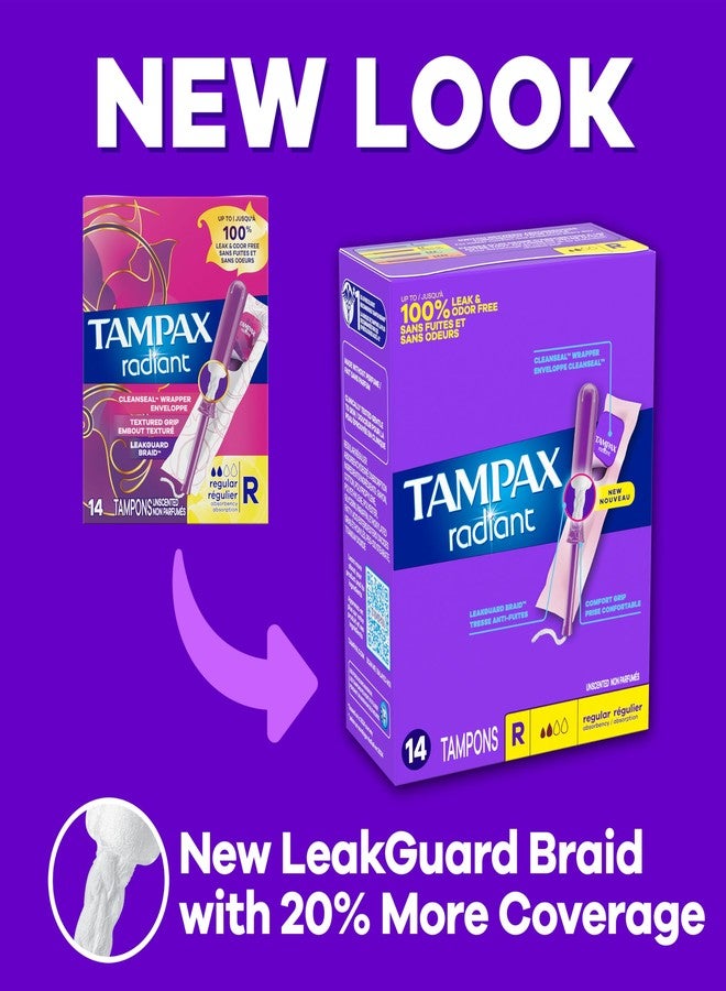Tampax Radiant Tampons 42 R 2.7X 3/4/ 42ct, Pink and Blue - Image 4